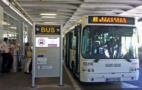 A1 shuttle bus near Belgrade Airport