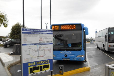 City bus at Paphos Airport