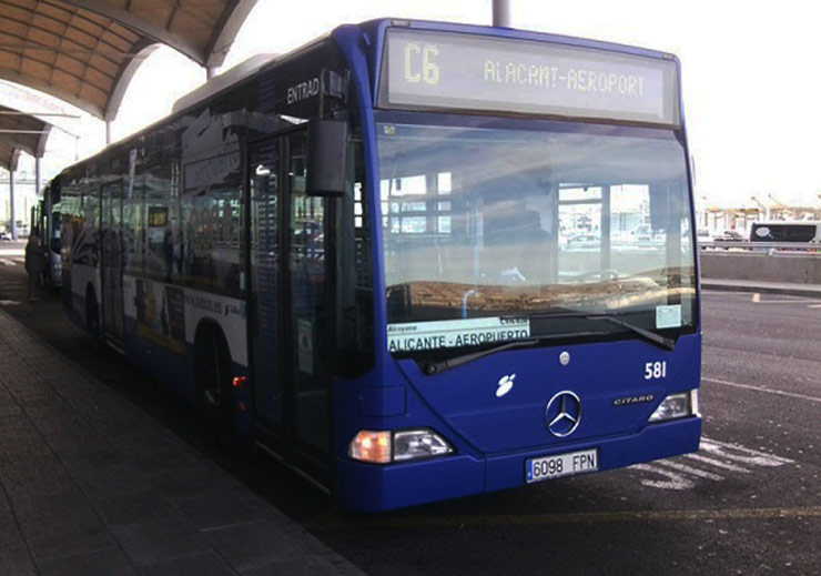 Bus C6 at Alicante airport