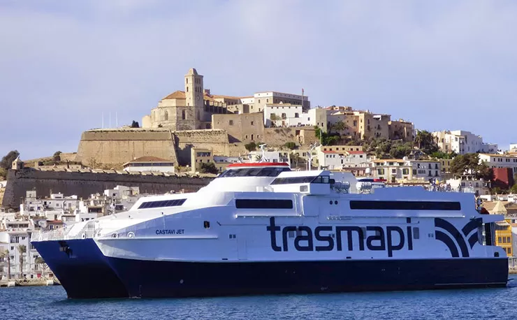 Ferry at the port of Ibiza