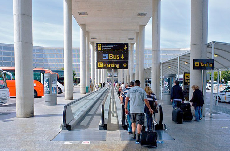 Bus stop at Palma de Mallorca Airport